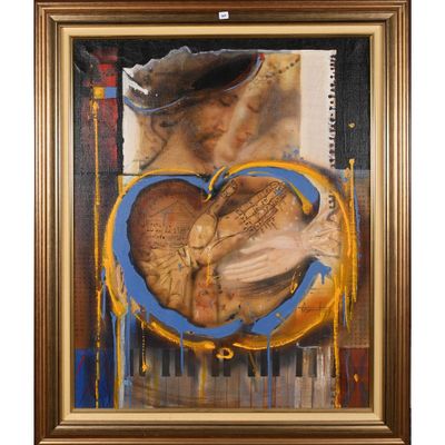 une image d'un tableau représentant un homme avec un chapeau sur la tête