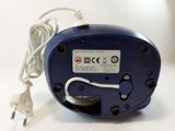 a blue electrical device with a white cord attached to it