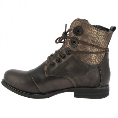 bottines en cuir pour femme, avec des lacets sur le côté et à l'intérieur