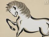 a drawing of a horse that is standing on its hind legs