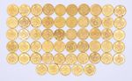BELGIQUE
Lot de 55 monnaies de 20 francs or 900°/°°
Pds 360,76 