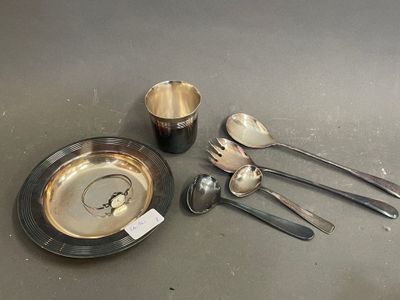 CHRISOFLE, timbale, assiette à bouillie et cuillère à bouill… - Photo 1