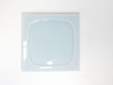 a picture of a square glass plate on a white surface
