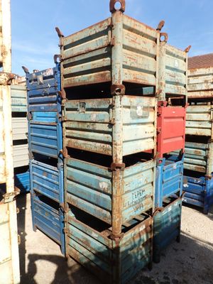 a stack of crates that are stacked on top of each other