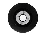 an image of a black and white picture of a single disc on a white background