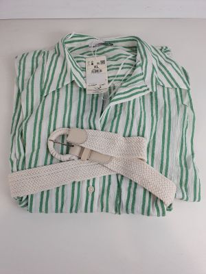 RESERVED - Robe chemise femme - XL - Rayures vertes et blanc…