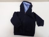 navy blue zip up hoodie jacket with hood and blue lining