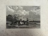 une vieille photo montrant un groupe de personnes sur la plage