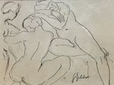 an image of a drawing of a man and a woman sitting on a couch