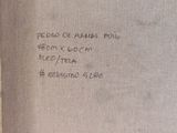 a close up of a piece of fabric with writing on it