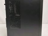 a close up of a black computer case on a white background