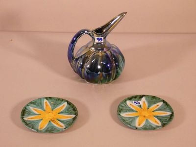 Rambervillers. Cruchon à godrons en terre cuite vernissé. - Photo 1