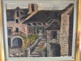 a picture of a painting of a house in a picture frame