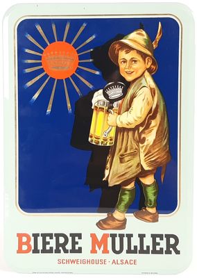 Publicité bière MULLER. Schweigghouse Alsace.