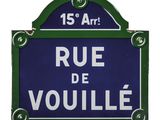 a blue and green street sign that says rue de voille