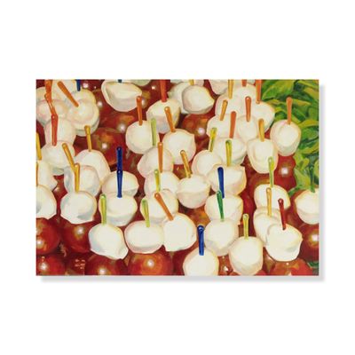 a painting of a bunch of white flowers on a table