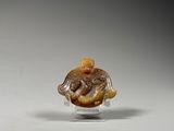 chinese carved glass figurine of a man on a horse