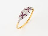 an art deco diamond and ruby ring