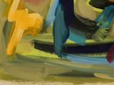 a painting of a colorful abstract painting on the wall