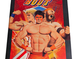 the front cover of a book with a picture of a man and two other men