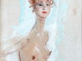 an image of a painting of a woman with red hair