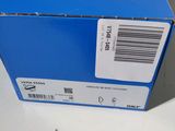 the back of a blue box with a barcode on it