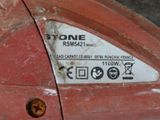 a close up of a sign on the side of a red car