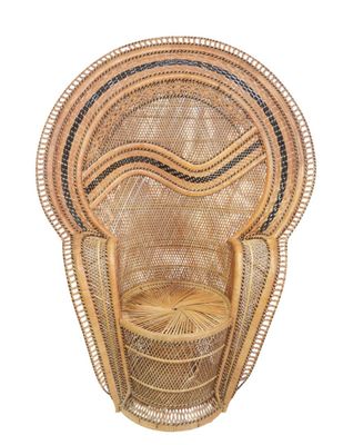 an image of a wicker chair on a white background