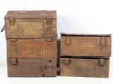 two old metal boxes stacked on top of each other