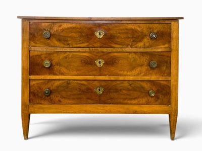 an antique chest of drawers with brass pulls and drawers on each side