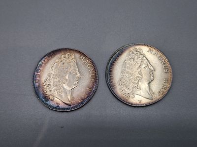 deux pièces d'argent, dont l'une porte une couronne et l'autre est ornée d'une couronne
