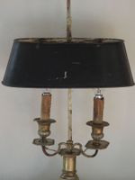LAMPE BOUILLOTTE à deux bras de lumière en bronze et abat-jo… (photo 2)