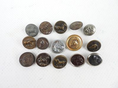 a lot of buttons that are on a white surface