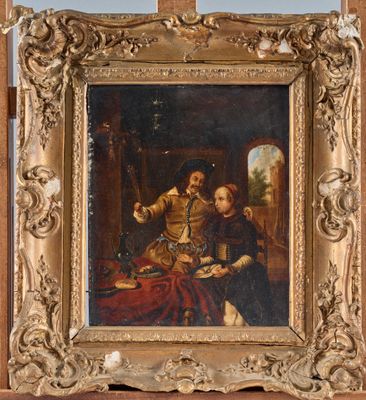 an image of a painting of a man and a woman sitting at a table