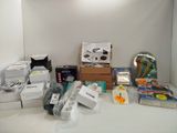 many different items on the counter in this room