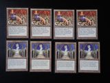 six cartes d'un jeu de cartes sur lesquelles figure l'image d'un homme à cheval