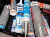 many different types of construction materials in a tool box