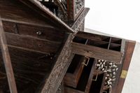 Bureau Davenport anglo-indien en bois richement sculpté, ave… (photo 5)