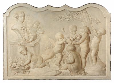 une image représentant un relief représentant un groupe de chérubins