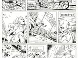 a page from a comic strip with a cartoon of a man driving a car