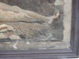 a picture of a painting of a woman laying on the ground