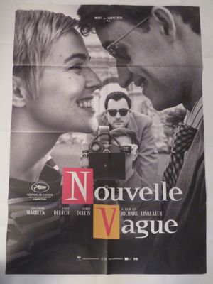une affiche de film de la Nouvelle Vague représentant un homme et une femme