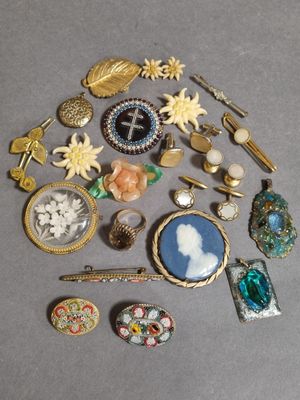 Lot De 3 Broches Vintage Plaquées Or - État Correct - Style Rétro - Doré