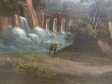 a painting of a man riding a horse on a dirt road