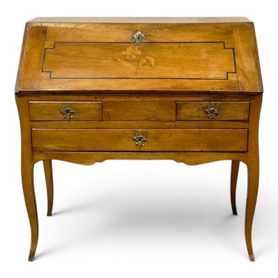 an old wooden desk with drawers and drawers on top of it