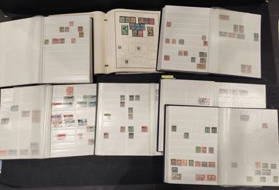 a lot of stamps on the pages of a book