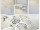several maps of the world are arranged in a collage of pictures