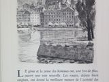 illustration of a book with a picture of a castle and a river