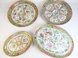 a set of four chinese famille dishes