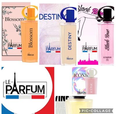 the perfume bottles are all different colors and sizes